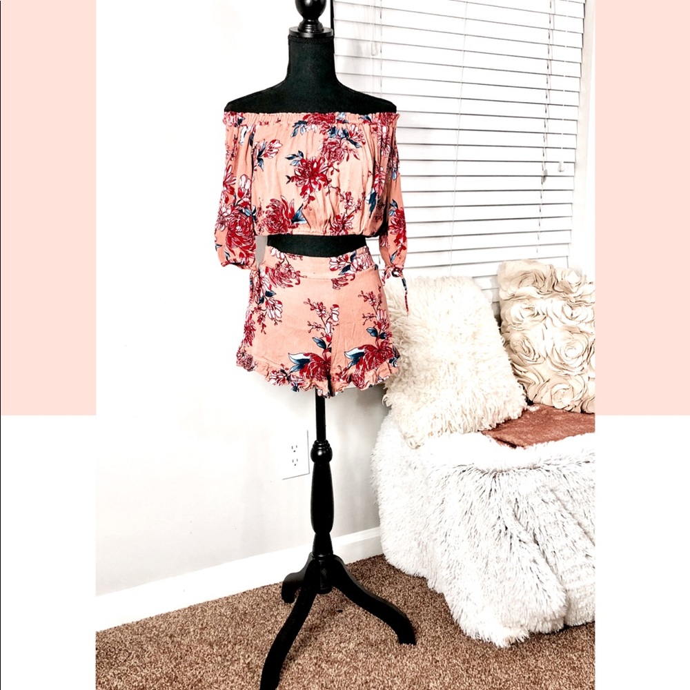 Floral short set